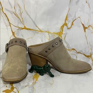 Sofft Adena waterproof studded suede leather clog mules